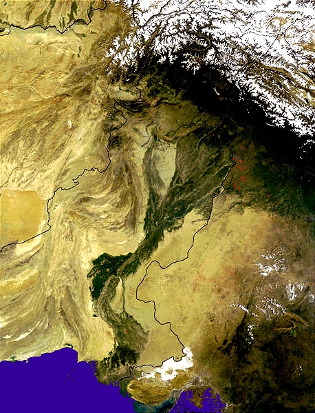 map of the Indus River in Pakistan - Indus Father River